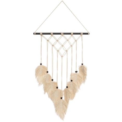 Tenture murale en macramé avec feuilles – CocoonAddict