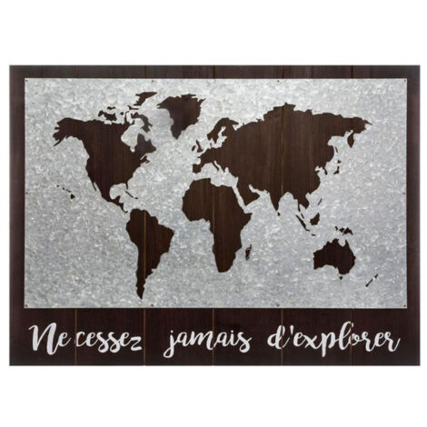 Décoration Murale "Map Monde" 78cm Naturel