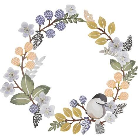 Décoration Murale Métal Couronne de Porte Exterieur Simple Oiseau Decoration Murale Metal pour Porte Jardin Salon Chambre 30x30cm