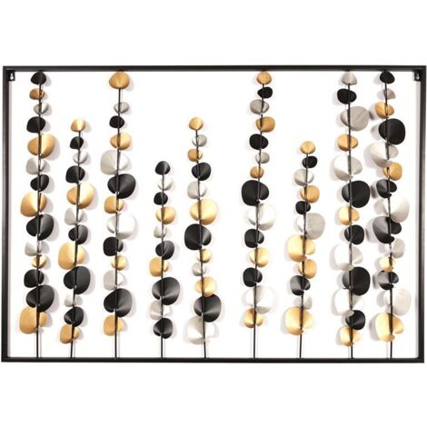 Decoration Murale Metal Fleuri 100x70cm