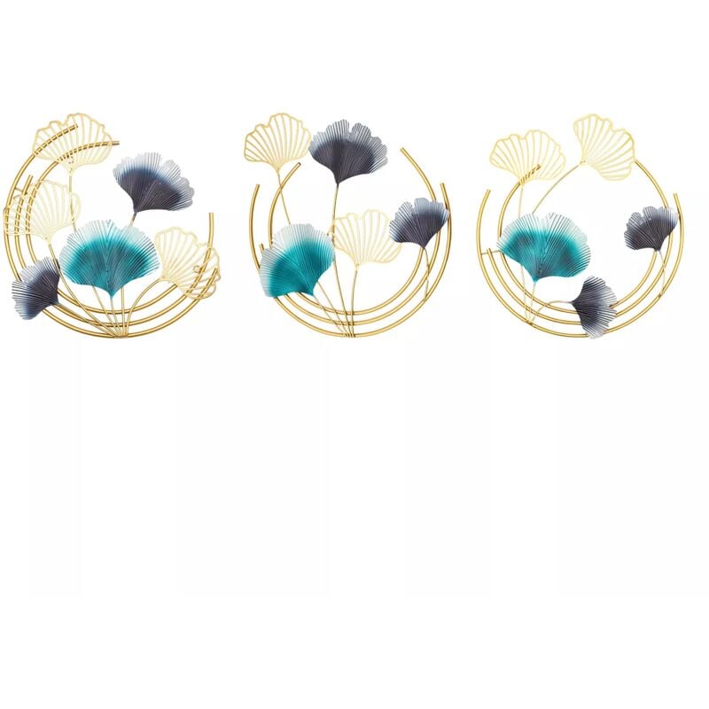 Décoration murale métal Gingko or décoration murale métal 3D sculptures murales Ginkgo Feuille art ornement comme décoration parfaite salon