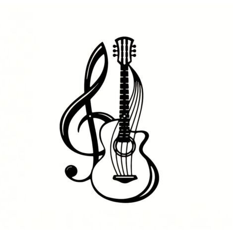 Décoration Murale Métal Notation Musicale Noire Découpée au Laser Suspendre,Décoration Murale,Sculpture Minimaliste,Cadeau pour Amateurs Musique,Terrasse,Jardin,Chambre Coucher 30x18cm