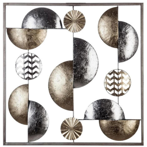 Décoration Murale Métal "Sphère" 50cm Or & Argent