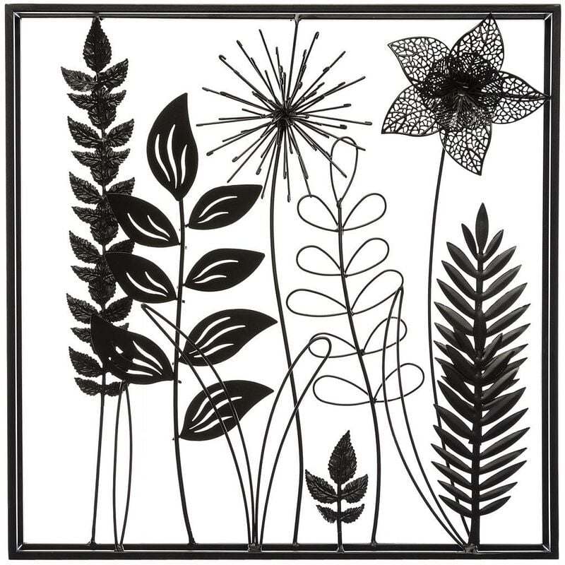 Déco murale Feuilles métal 40x40cm Atmosphera créateur d'intérieur