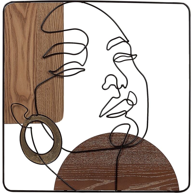 Décoration Murale Minimaliste 50 x 50 cm Accessoires en mdf Fer Marron Californium