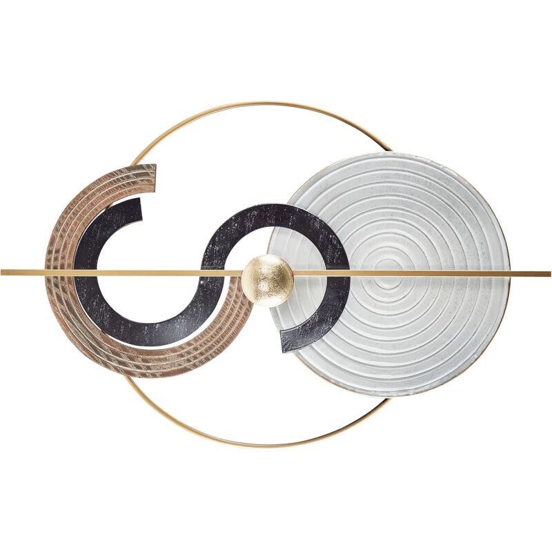 Décoration Murale Moderne Forme Irrégulière en Métal Multicolore Braga