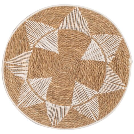Décoration murale naturelle en palmier et jonc de mer, pour décoration de jardin et de maison, peinture de style bohème, 52 cm
