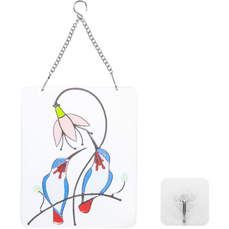 Décoration Murale Oiseaux Bleus - Ornement Suspendu pour Fenêtre, Porte, Jardin ou Bureau - Cadeau Déco Maison