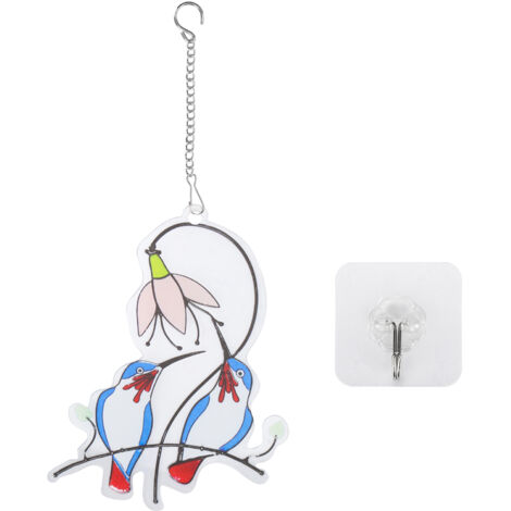 Décoration Murale Oiseaux Bleus - Ornement Suspendu pour Fenêtre, Porte, Jardin ou Bureau - Cadeau Original pour la Maison