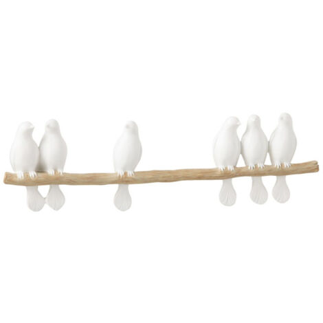 Décoration Murale "Oiseaux Sur Branche" 51cm Blanc