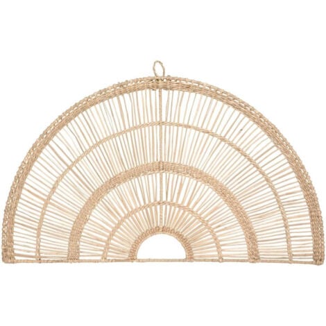 Décoration murale "Padma" en fer et roseau - Beige - L 60,7 x H 35,5 cm - Livraison gratuite
