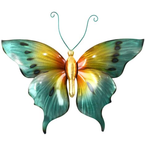 Décoration murale papillon vert métallisé design tropical