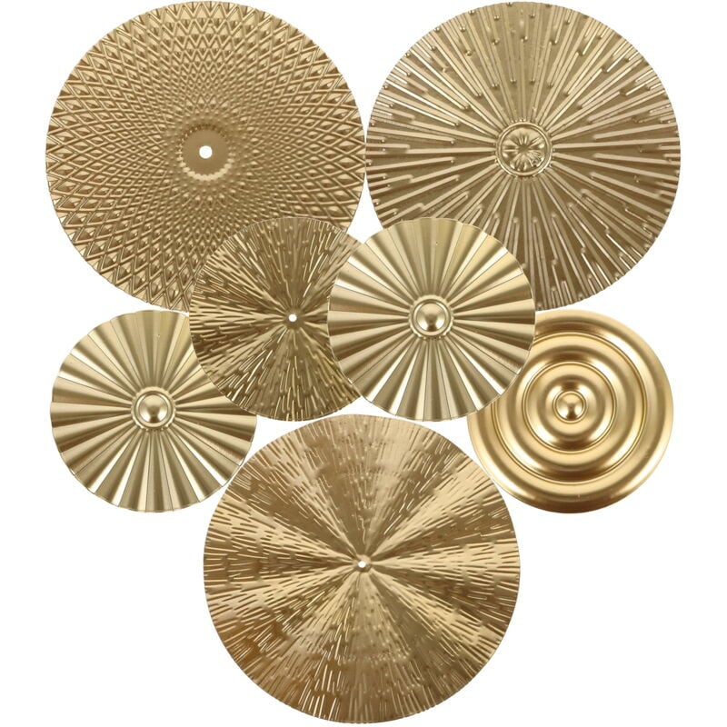 Décoration murale pour salon Cercle Art Décorations Doré Suspendu Décoratif Petit Métal