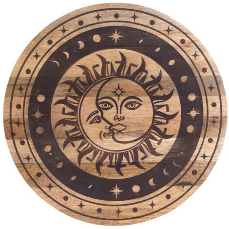 Décoration murale soleil et lune, décoration bohème, art ethnique en bois, décoration de jardin, cadeau unique