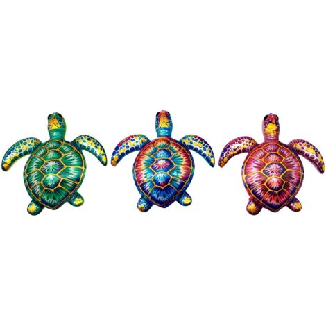 Décoration murale Tortue tropicale, lot de 3 pièces, décoration intérieure et extérieure, style jardin, figurine décorative en résine