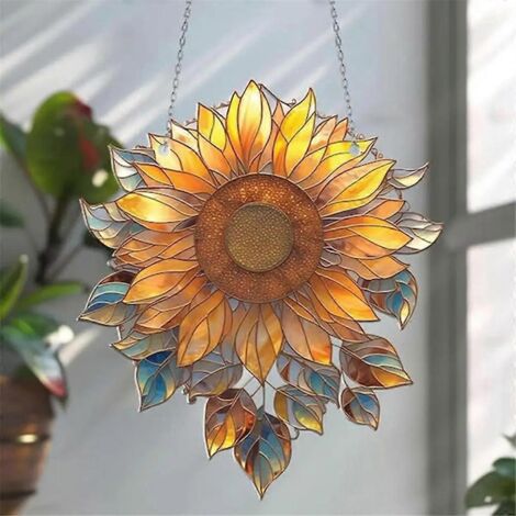 Décoration murale tournesol en acrylique 23 cm