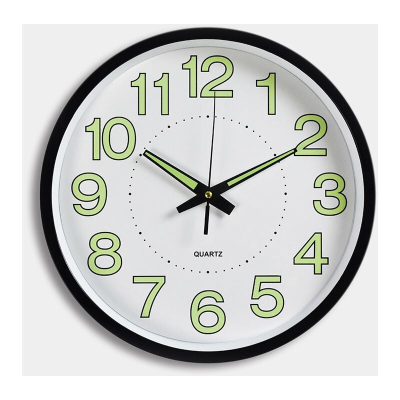 Ensoleille - Décoration muraleHorlogeHorloge Murale à Chiffres,Pendule Murale Fluorescente Silencieuse pour Le Salon, La Cuisine, Le Bureau, La
