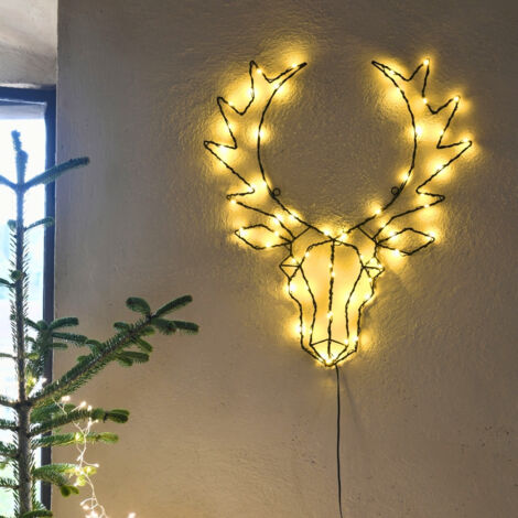 Décoration Noël motif tête de cerf lumineux