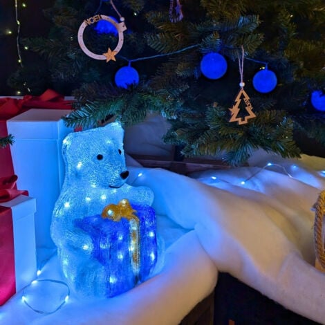 BLACHÈRE ILLUMINATION Décoration Noël Ourson avec cadeau illuminé