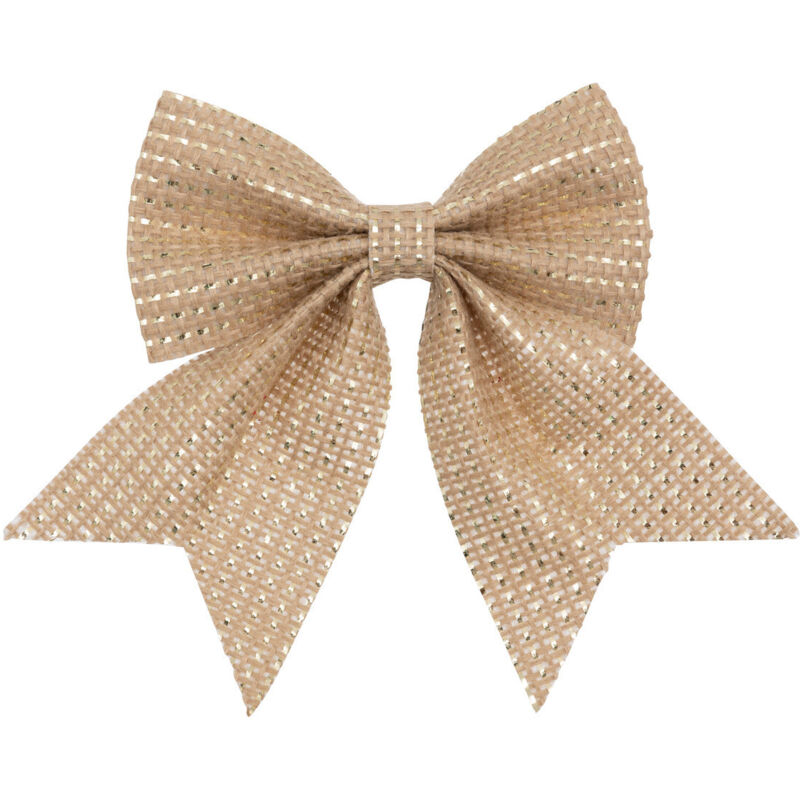 Cocarde en jute avec fil doré, 12 x 13 cm, 3 pièces.