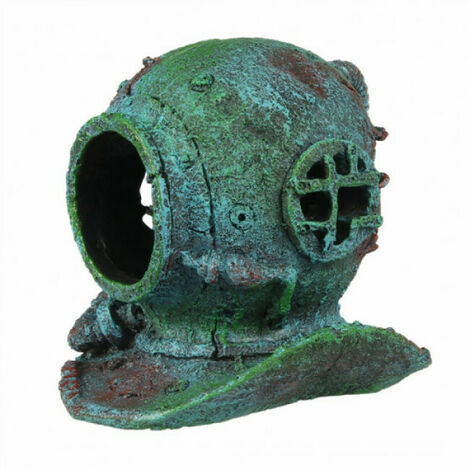 Décoration pour aquarium casque de scaphandrier en résine Aqua Della