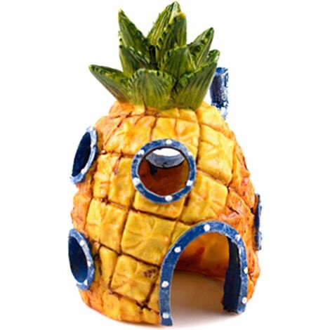 Décoration pour aquarium, décorations pour aquarium, aquarium, décorations thématiques de résine d'aquarium, décoration pour aquarium（maison d'ananas）LO-Ron