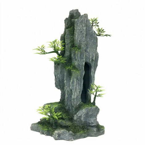 Décoration pour aquarium rocher avec verdure en résine Aqua Della - Modèle 1