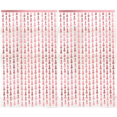 Décoration pour enterrement de vie de jeune fille, lot de 2 rideaux à franges en feuille d'or rose (1 m x 2 m), accessoires pour photomaton, enterrement de vie de jeune fille, fête prénuptiale, annive