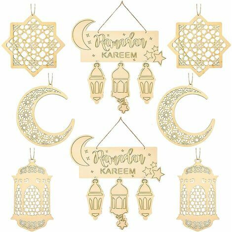 Eid Moon Star Led Lumière en bois Eid Mubarak Ramadan Décoration 2023 Pour  la maison Décor de fête musulmane islamique Kareem Ramadan Eid Decor