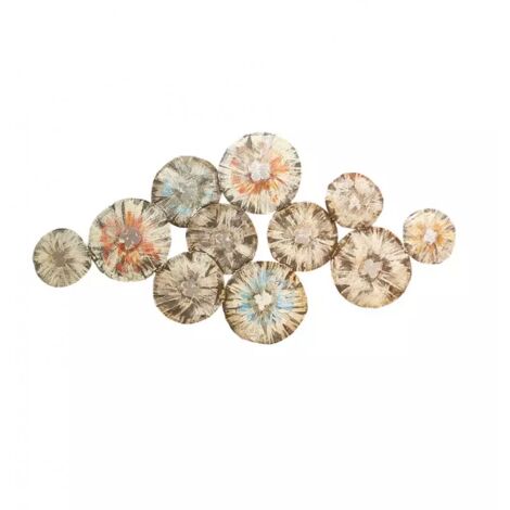 Décoration ronde murale 120x60 cm métal peint florale festive - EYRONA