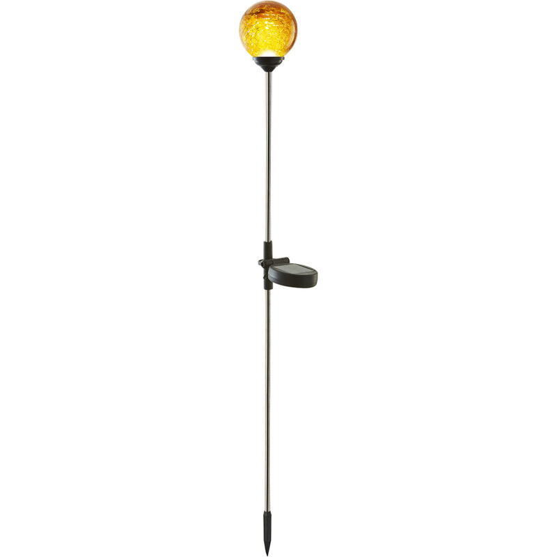 Star Trading Piquet de terre solaire Roma, lampe de chemin, led, extérieur, ambre, capteur crépusculaire, 68 cm