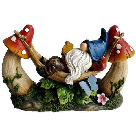 Décoration solaire de jardin pour l'extérieur, nains de jardin en résine pour l'extérieur --