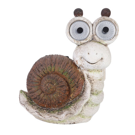 Décoration solaire en résine simulant un escargot, lumière décorative pour jardin et pelouse extérieure