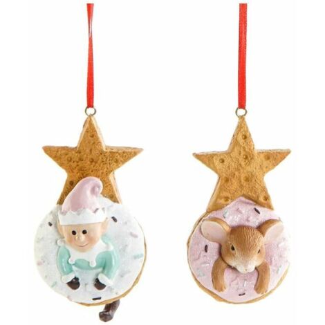 Décoration Suspendue DKD Home Decor Noël Résine (2 pcs) (5.5 x 5 x 9 cm)
