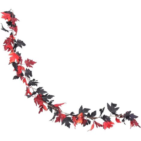 Décoration suspendue en rotin et feuilles d'érable artificielles pour Halloween
