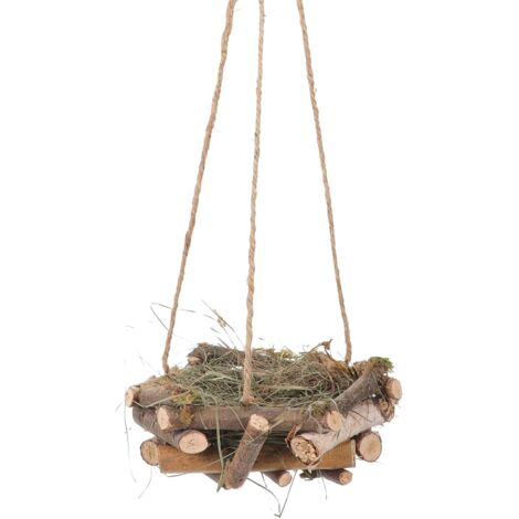 Décoration suspendue nid d'oiseau en paille tressée