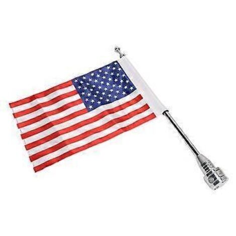 Décoration universelle pour moto : drapeau à fixation réglable sur mât pour Dyna Street Glide Road Chrome