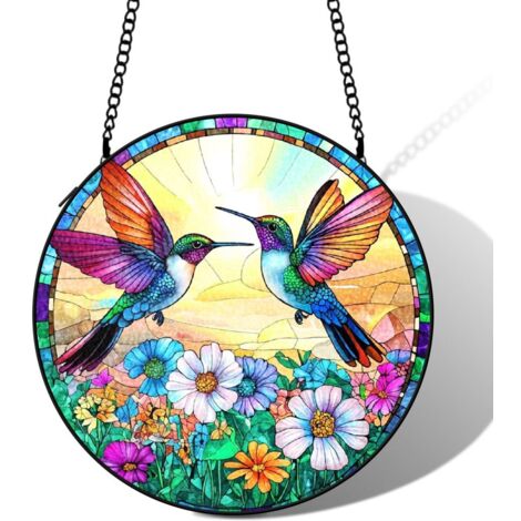 Décoration vitrail colibri attrape-soleil 12,5 cm fenêtre suspension élégante cadeau femme