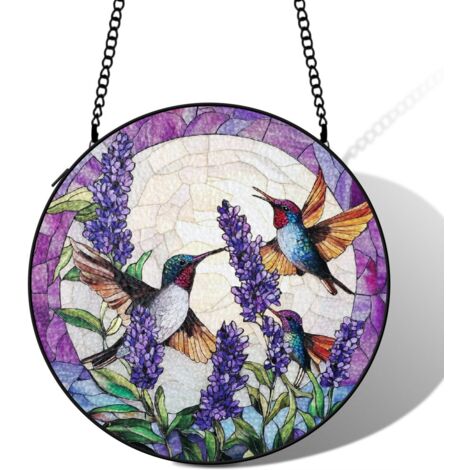 Décoration vitrail colibri attrape-soleil 12,5 cm fenêtre suspension élégante cadeau femme