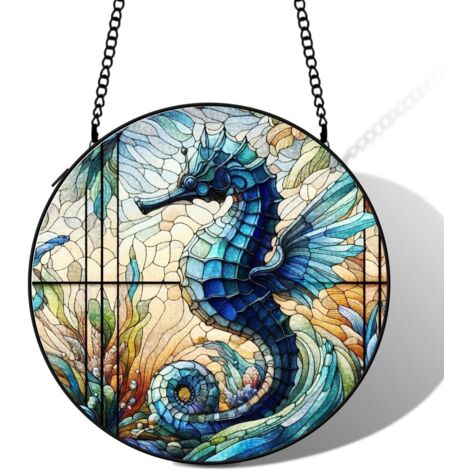 Décoration vitrail hibou attrape-soleil 12,5 cm fenêtre suspension élégante cadeau maman