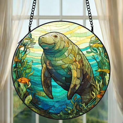 Décoration vitrail paon attrape-soleil 12,5 cm suspension fenêtre élégante cadeau maman