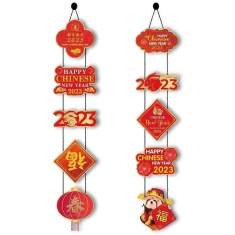 Décorations artisanales pour le Nouvel An chinois 2023 : pendentif rouge suspendu