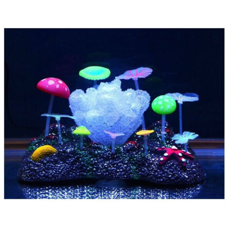 Décorations D'aquarium En Corail Fluorescent, Herbe étoilée, Champignons