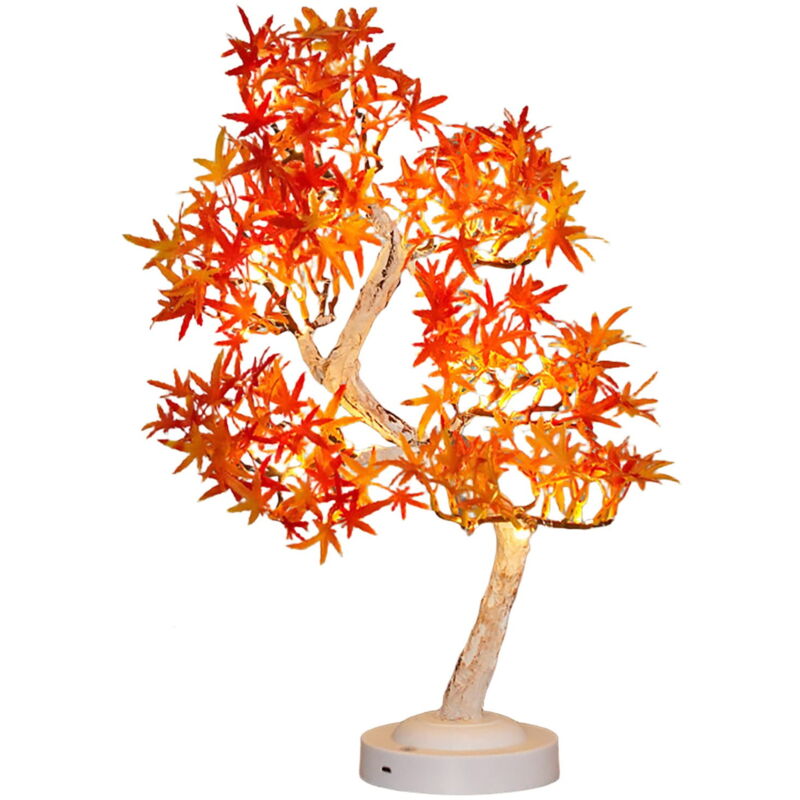 Décorations d'automne, Lampe en forme de feuille d'érable pour Thanksgiving, Lampe d'arbre colorée, Lampe décorative pour meubles, Petite veilleuse
