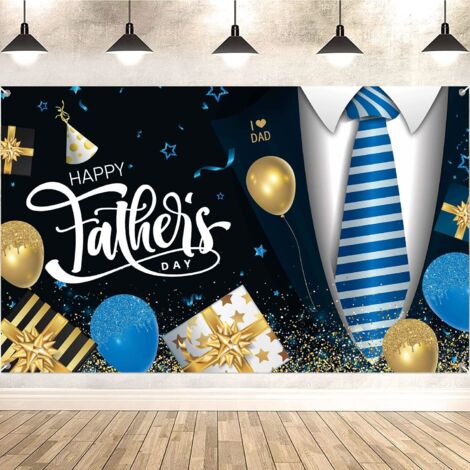 Décorations de fête des pères, grande bannière « Happy Father's Day », décoration de fête des pères pour fête des pères (180 x 110 cm)