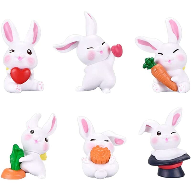 décorations de lapin avec des décorations chics de figurines de jardin de lapin, décorations de table de lapin de Pâques, décorations de printemps ou
