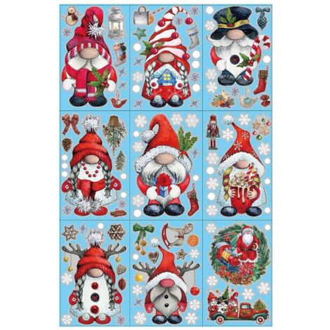 Décorations de Noël autocollantes pour fenêtres : stickers muraux de Noël premium, décalcomanies festives réutilisables pour vitres et portes.