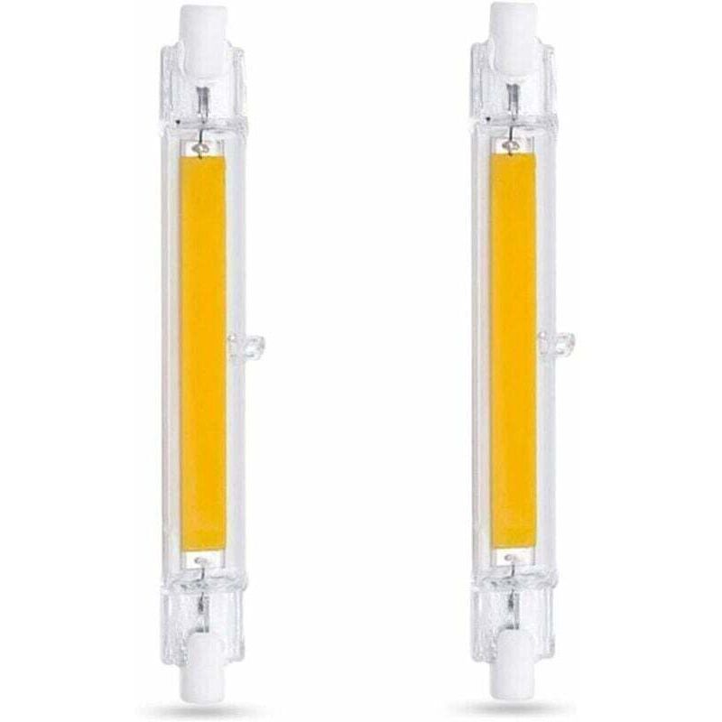 Ampoule LED R7S 118mm 10W BlaChaud 3000K, 1000LM, Équivalent Lampe Halogène R7S J118 80W 100W, Non-dimmable, Ampoule R7S 118mm Slim COB LED pour