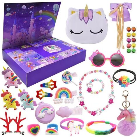 Décorations de Noël Calendrier de l'Avent 24 jours compte à rebours Calendrier de l'Avent Bracelets Filles Calendrier de Noël Boîte aveugle