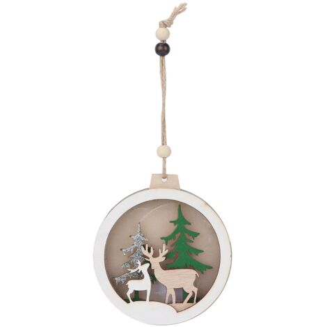 Décorations de Noël en Bois Clair - Ornements Mignons et Chaleureux pour Fêtes - Modèle A
